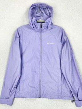 Columbia Jacket Womens Large Purple Switchback III Hooded Full Zip Windbreaker